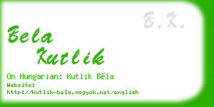 bela kutlik business card